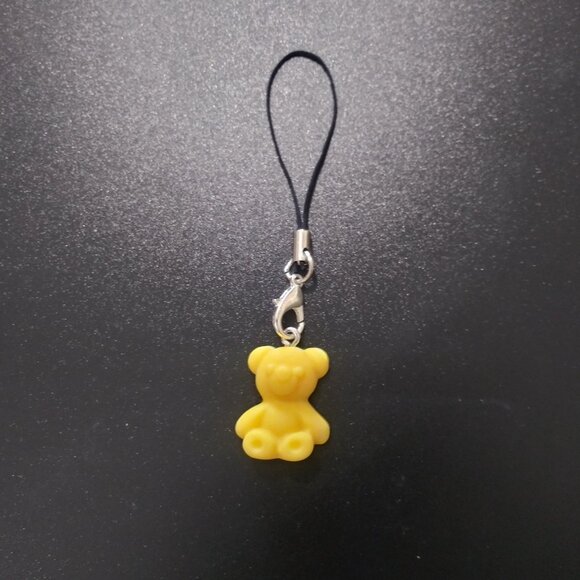 Yellow and Orange Teddy Bear Phone Charms with Lobster Clasp Set of 2 - Picture 8 of 8